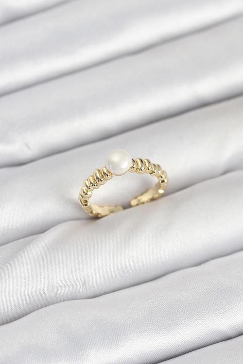 Pirinç Gold Renk Göbek İnci Model Kadın Yüzük - EBJ250927W37973