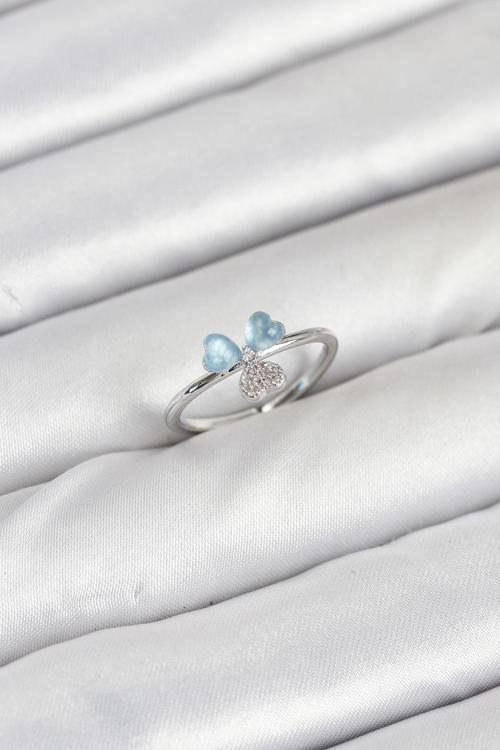 Pirinç Gümüş Renk Yonca Model Kadın Yüzük - EBJ250927W37946