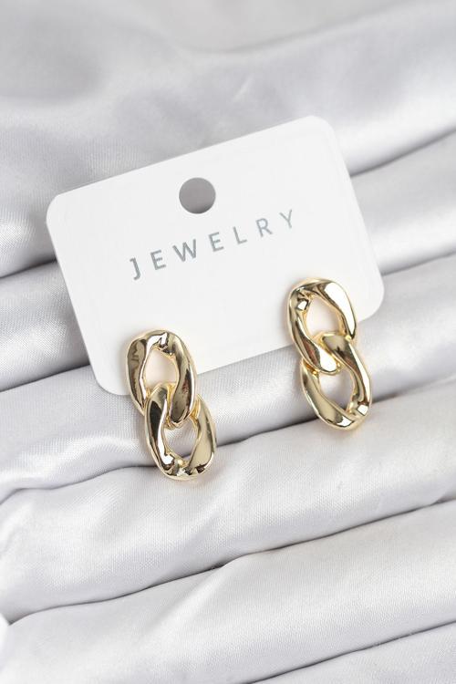 Pirinç Gold Renk Zincir Model Kadın Küpe - EBJ250920W37907