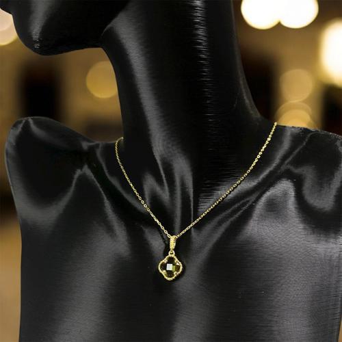 925 Ayar Gümüş Altın Kaplama Şans Çiçeği Van Cleef Minimal Kolye Kadın Takı