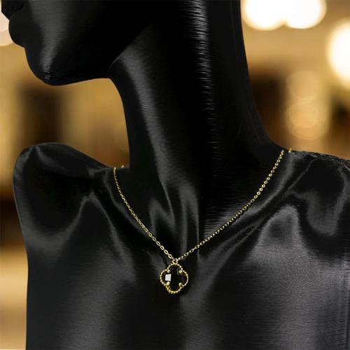 925 Ayar Gümüş Altın Kaplama Yeşil Kuvars Taşlı Şans Yoncası Van Cleef  Kolye Kadın Takı