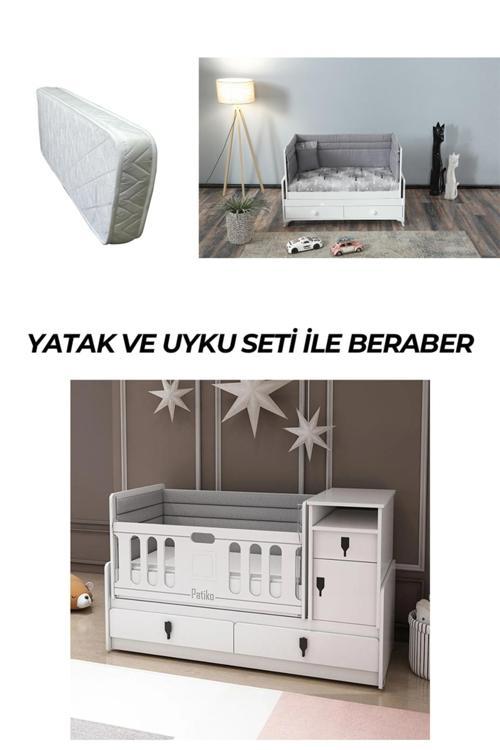 R 131 Beyaz Büyüyebilen Beşik Yatak Ve Uyku Seti İle Birlkikte