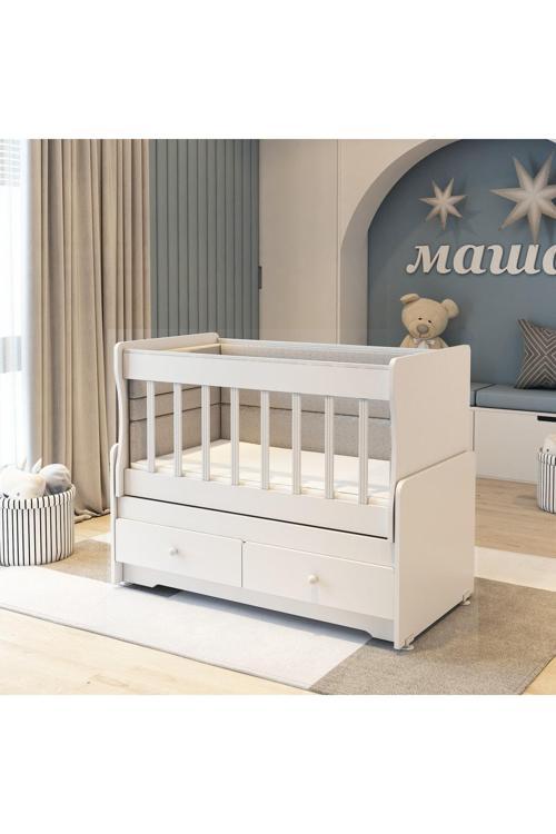 Swing 2 Çekmeceli Mdf Çıtalı Beşik (60X120)