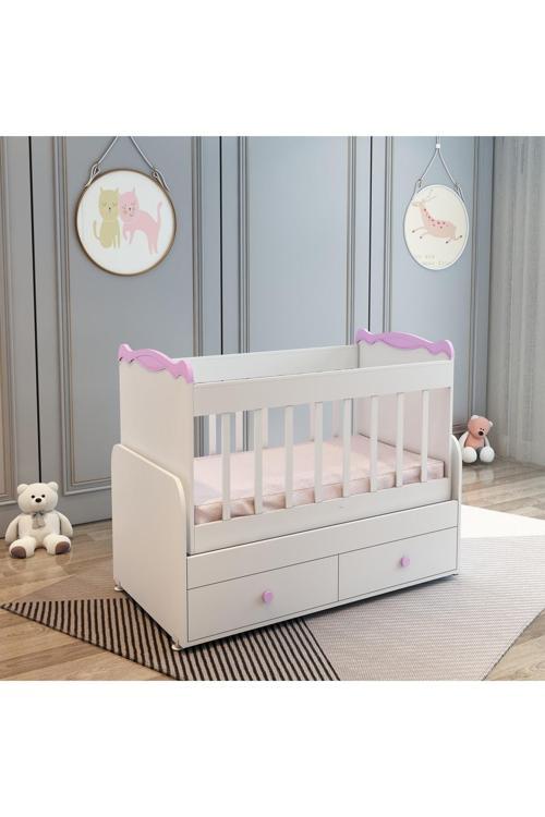 Sahra 850 2 Çekmeceli Beşik (60X120) Pembe