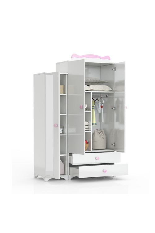 Sahra 059 3 Kapaklı Dolap Pembe