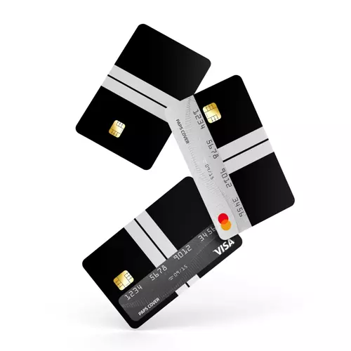 Kredi Kartı Kaplama / Sticker - Siyah Çift Beyaz Şerit