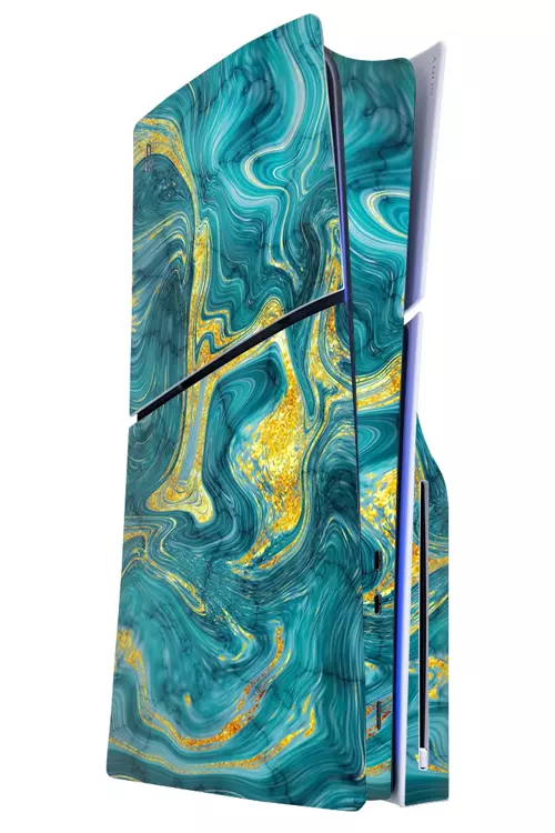 PlayStation 5 Slim Kaplama Mistik Turkuaz Dalga