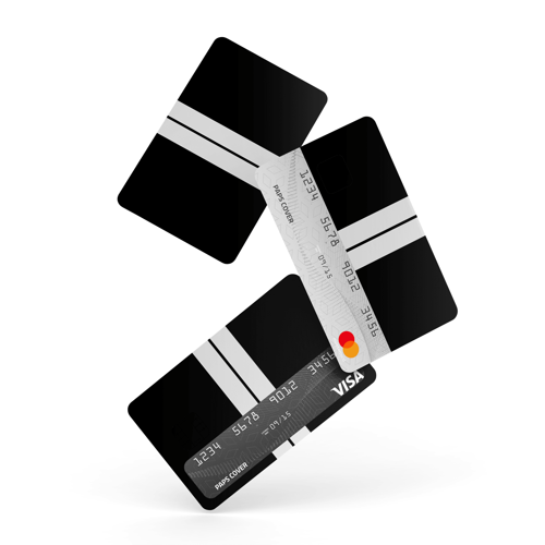 Kredi Kartı Kaplama / Sticker - Siyah Çift Beyaz Şerit