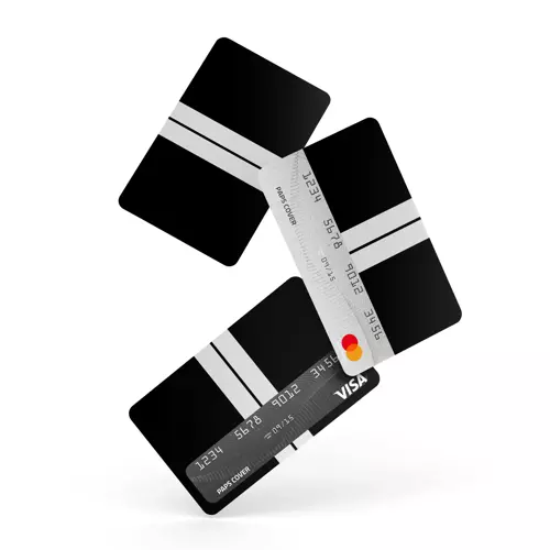 Kredi Kartı Kaplama / Sticker - Siyah Çift Beyaz Şerit