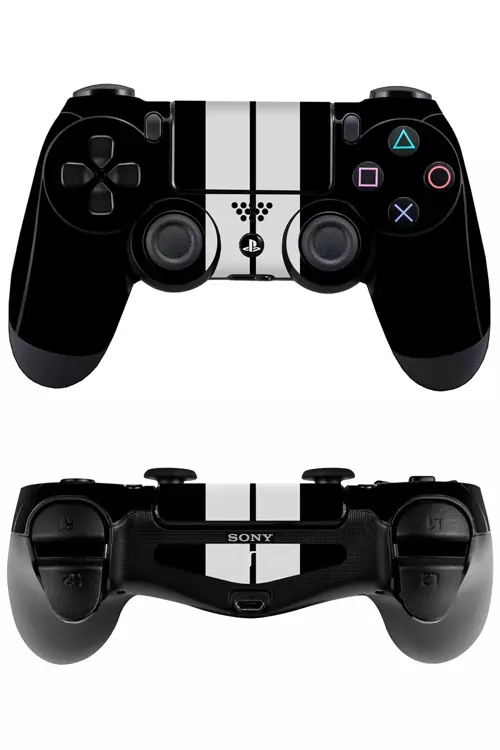 Ps4 DualShock Kaplama Siyah Çift Beyaz Şerit