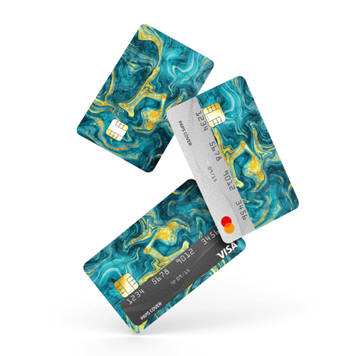 Kredi Kartı Kaplama / Sticker - Mistik Turkuaz Dalga
