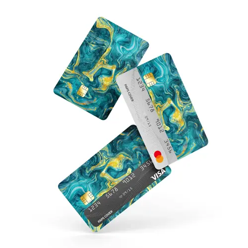 Kredi Kartı Kaplama / Sticker - Mistik Turkuaz Dalga