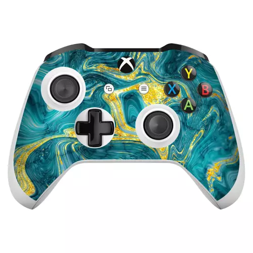Xbox One X / S Controller Kaplama Mistik Turkuaz Dalga