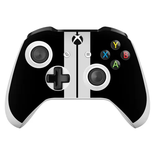 Xbox One X / S Controller Kaplama Siyah Çift Beyaz Şerit
