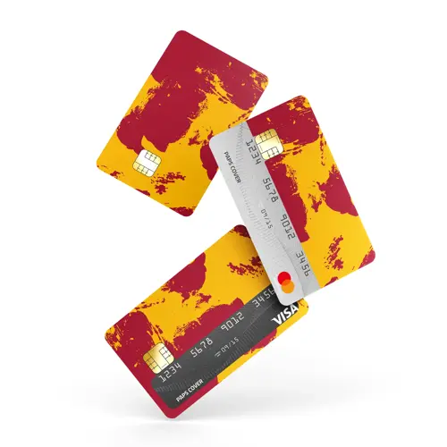 Kredi Kartı Kaplama / Sticker - Sarı Kırmızı