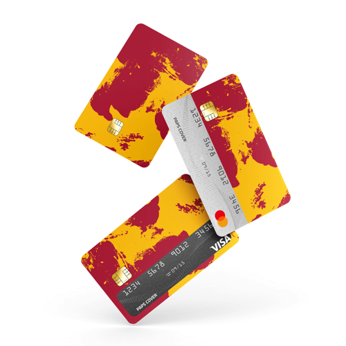 Kredi Kartı Kaplama / Sticker - Sarı Kırmızı