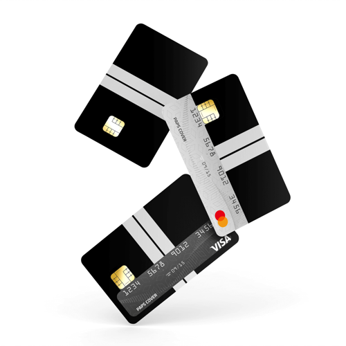 Kredi Kartı Kaplama / Sticker - Siyah Çift Beyaz Şerit