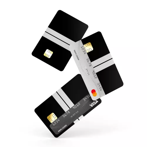 Kredi Kartı Kaplama / Sticker - Siyah Çift Beyaz Şerit