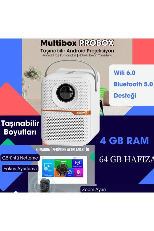 T6 Promax Android 4 Gb Ram 64 Gb Hafıza Projektör Wifi Bluetooth 240 Inç Ekran Yansıtma