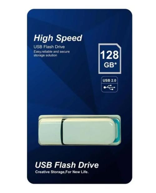 High Speed 128Gb Plastik Beyaz-Mavi 2.0 Usb Flash Bellek