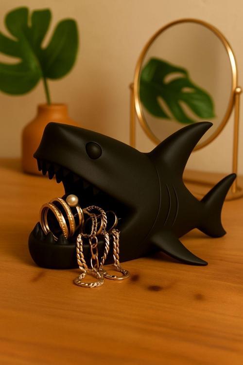 Köpekbalığı Masa Üstü Organizer Kahve Kapsülü, Lokum, Takı Düzenleyici, Modern Dekoratif Biblo