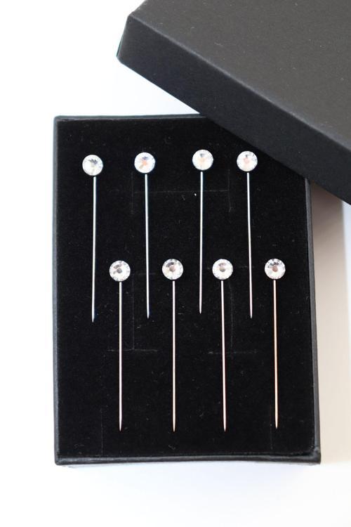 8li Pırlanta Taşlı Beyaz Eşarp Iğnesi. Eşarp Iğnesi. Şal Iğnesi. Türban Iğnesi. Başörtü Iğnesi