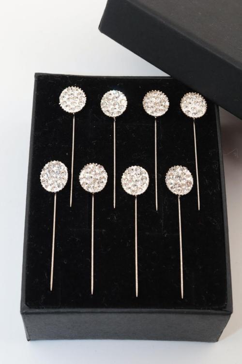 8li Kristal Taşlı Beyaz Eşarp Iğnesi. Şal Iğnesi. Türban Iğnesi. Başörtü Iğnesi. Eşarp Ve Şal Iğnesi