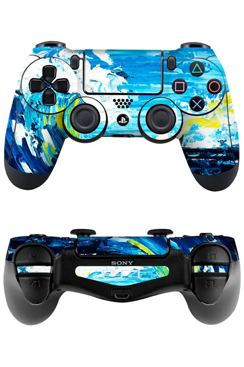 Ps4 DualShock Kaplama Yağlı Boya Dalgalar