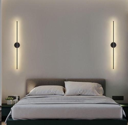 Modern Kablosuz Pilli Gün Işığı Led Aplik – Eskitme Gold 70 cm | Montajsız Duvar Lambası (Pil Dahil)