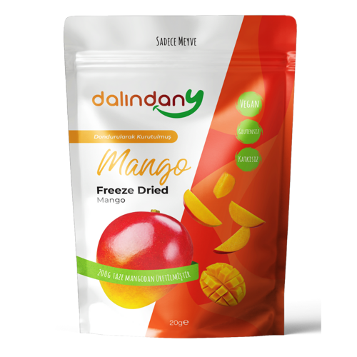 Dalındany Freeze Dried Dondurularak Kurutulmuş Mango Dilimleri 20 Gram