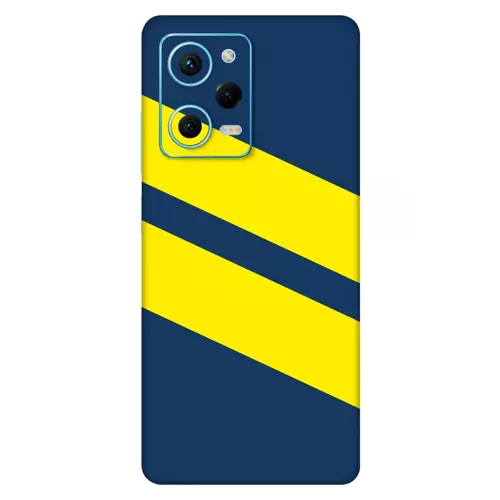 Xiaomi Redmi Note 12 Pro 5G Kaplama Sarı Lacivert Şerit