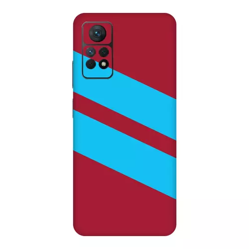Xiaomi Redmi Note 11 Pro Kaplama Bordo Mavi Şerit