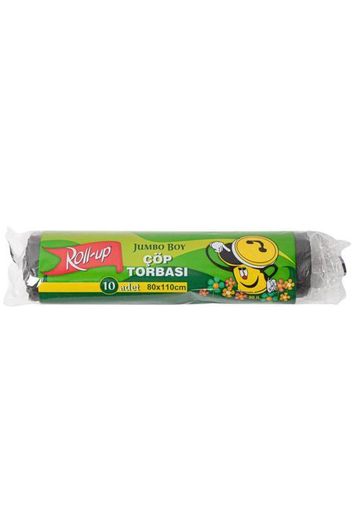 Jumbo Boy Siyah Çöp Torbası 80x110cm 10 Adet