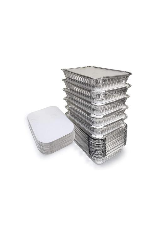 250gr Dikdörtgen Alüminyum Kap Ve Kapak Seti 100lü