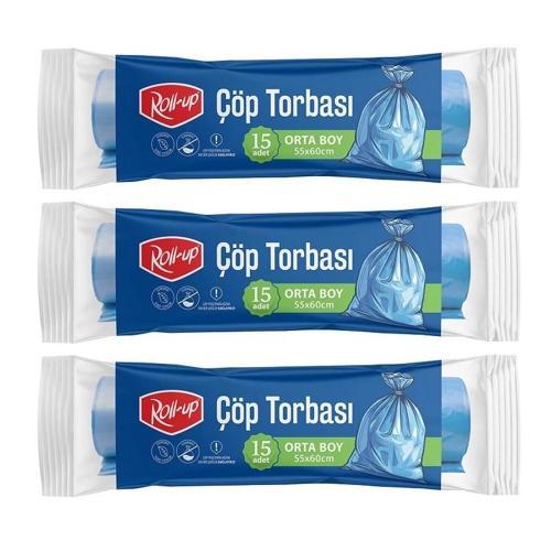 Çöp Torbası Orta 55x60cm 15 Adet x 3 Paket