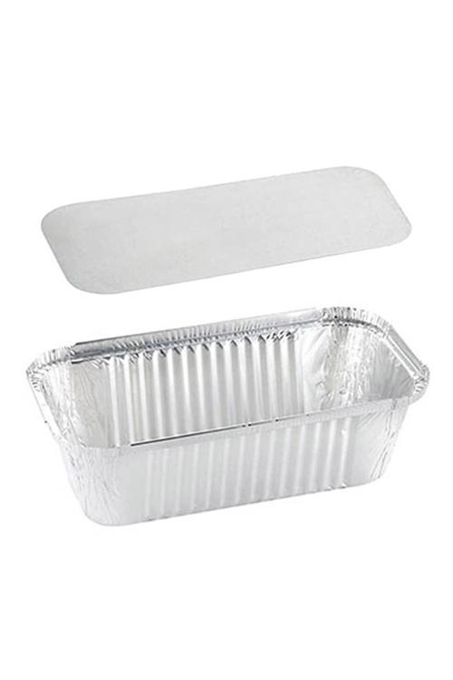 1000gr Dikdörtgen Derin Alüminyum Kap Ve Kapak Seti 100lü