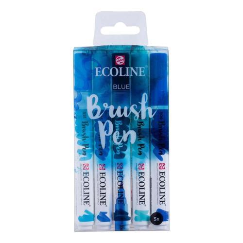 Ecoline Brush Pen Fırça Uçlu Kalem Seti 5 Renk BLUE COLOURS