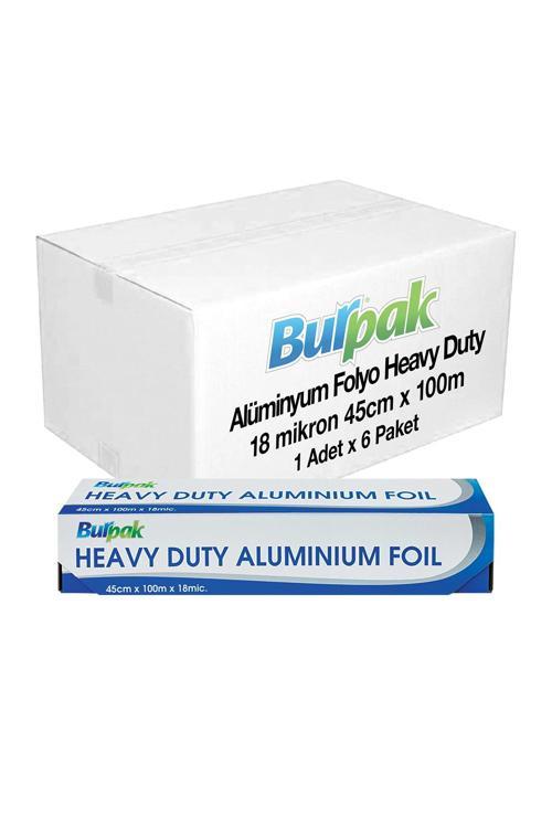 Heavy Duty Alüminyum Folyo 45cm x 100 m 18mic x 6 Paket (Koli)