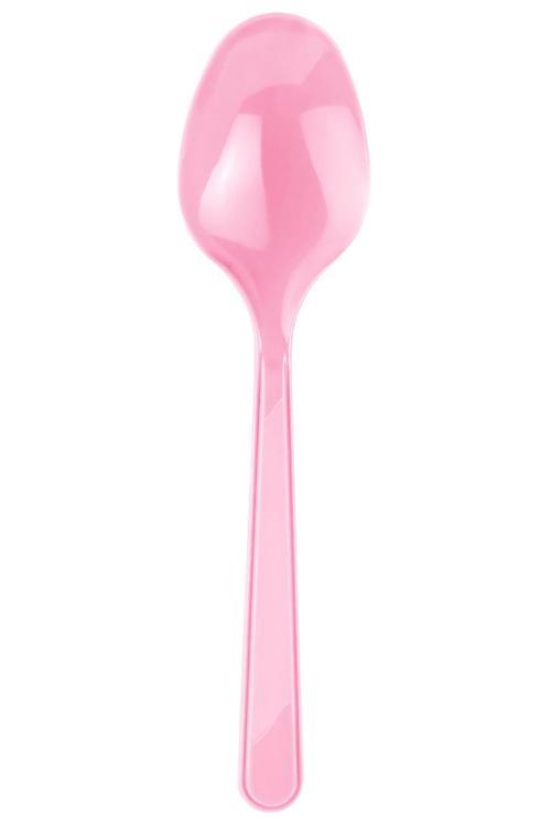 Plastik Kaşık Pembe 25li
