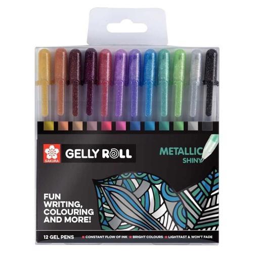 Gelly Roll Jel Mürekkepli Metalik Kalem Seti Metallic Shiny Set 12 Renk
