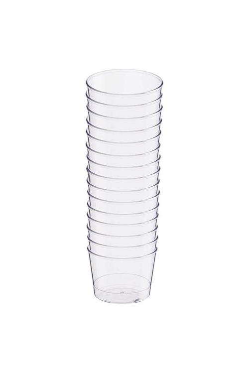 Plastik Kristal Silindir Tatlı Kasesi 250cc 15li