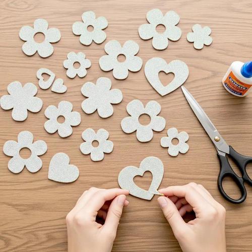 Simli Beyaz Eva Tabaka 50x70 10lu