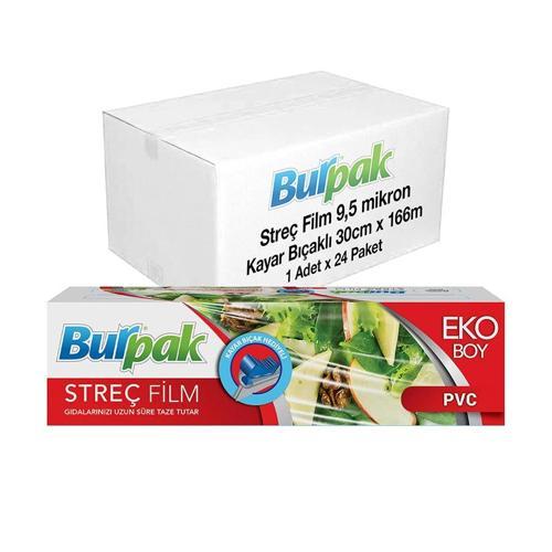 Kayar Bıçak Hediyeli Streç Film 30cm x 166m 10mic x 24 Paket (Koli)