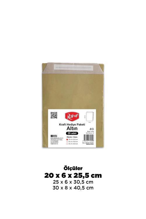 Kraft Hediye Paketi Altın 20x6x25,5x4,5 25li