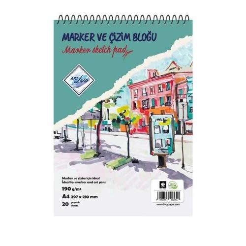 Marker ve Çizim Defteri 190 gr. A4 20 yaprak