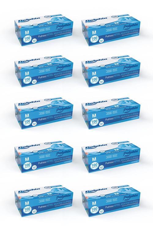 Pudrasız Mavi Nitril Muayene Eldiveni M Beden | 10 Paket - MDR