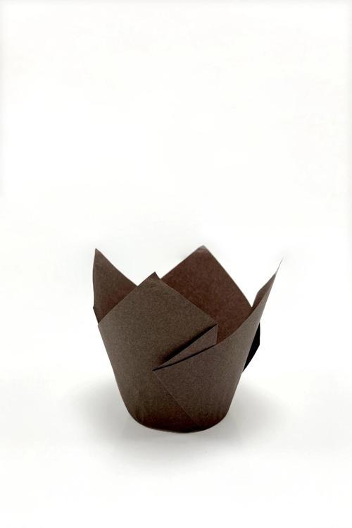 Muffin Kek Kapsülü İnce Tulip Kahverengi 100lü