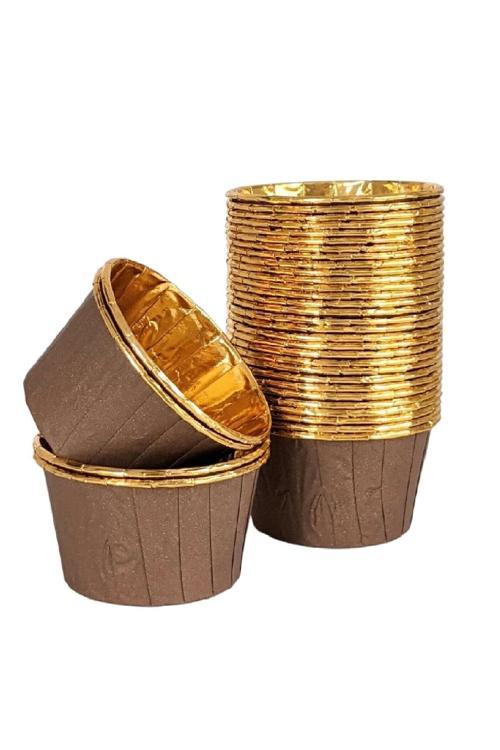Muffin-Kek Kapsülü Kahverengi-Altın 25li