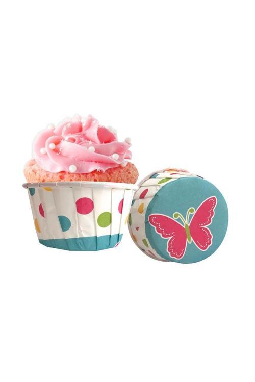 Muffin-Kek Kapsülü Kelebek Desenli 50li