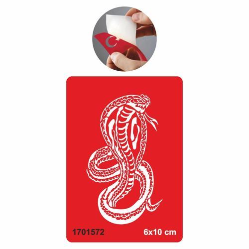 Kobra Yılan Tattoo Geçici Dövme Şablonları Kına Kalıpları